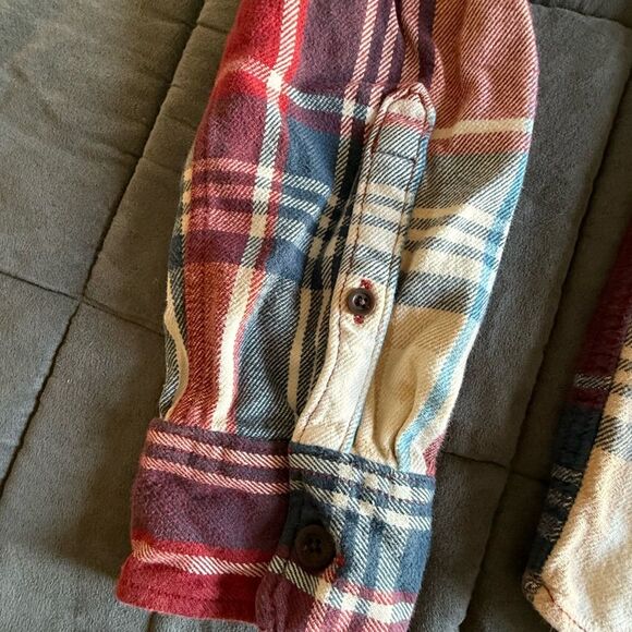 Abercrombie & Fitch Plaid Flannel Button-Up Shirt Heavy Thick Flannel Y2K - Picture 4 of 7